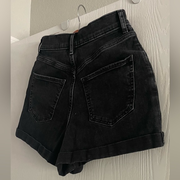 Express Black Jean Mom Shorts Shortie High Rise for Women Size 2 - Picture 5 of 12